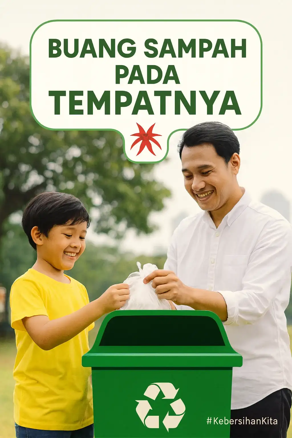 poster buang sampah pada tempatnya