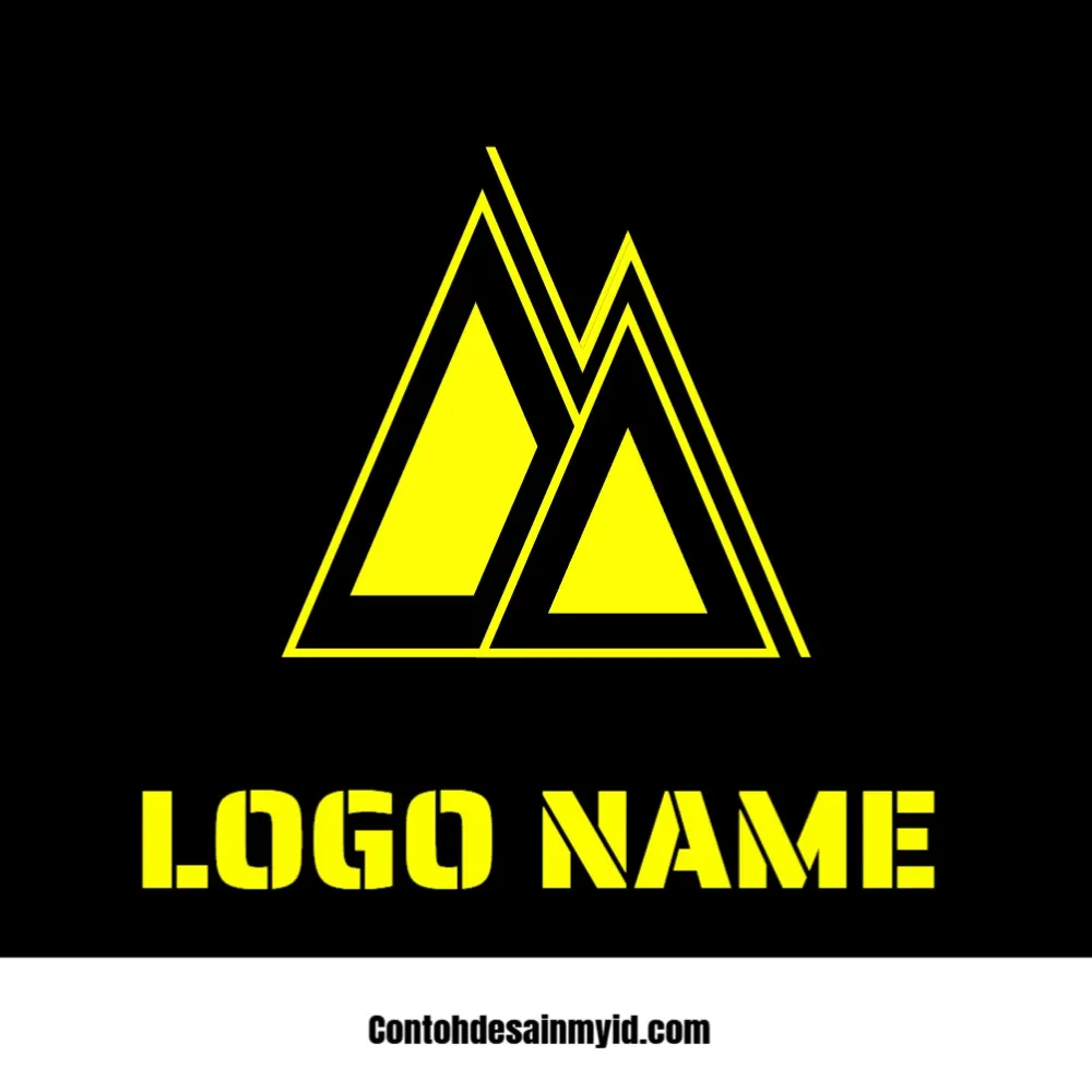 Logo Dua Segitiga Bergaris