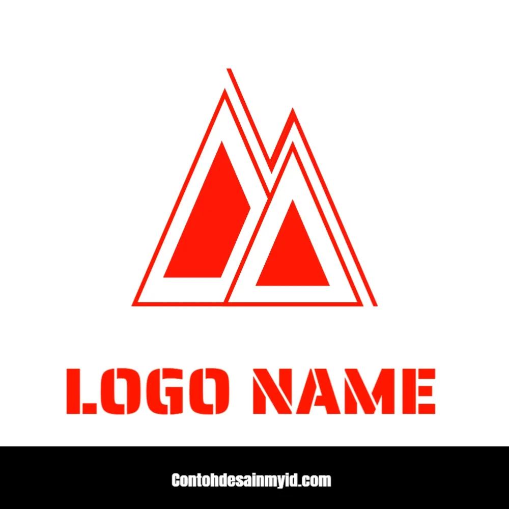 Logo Dua Segitiga Bergaris