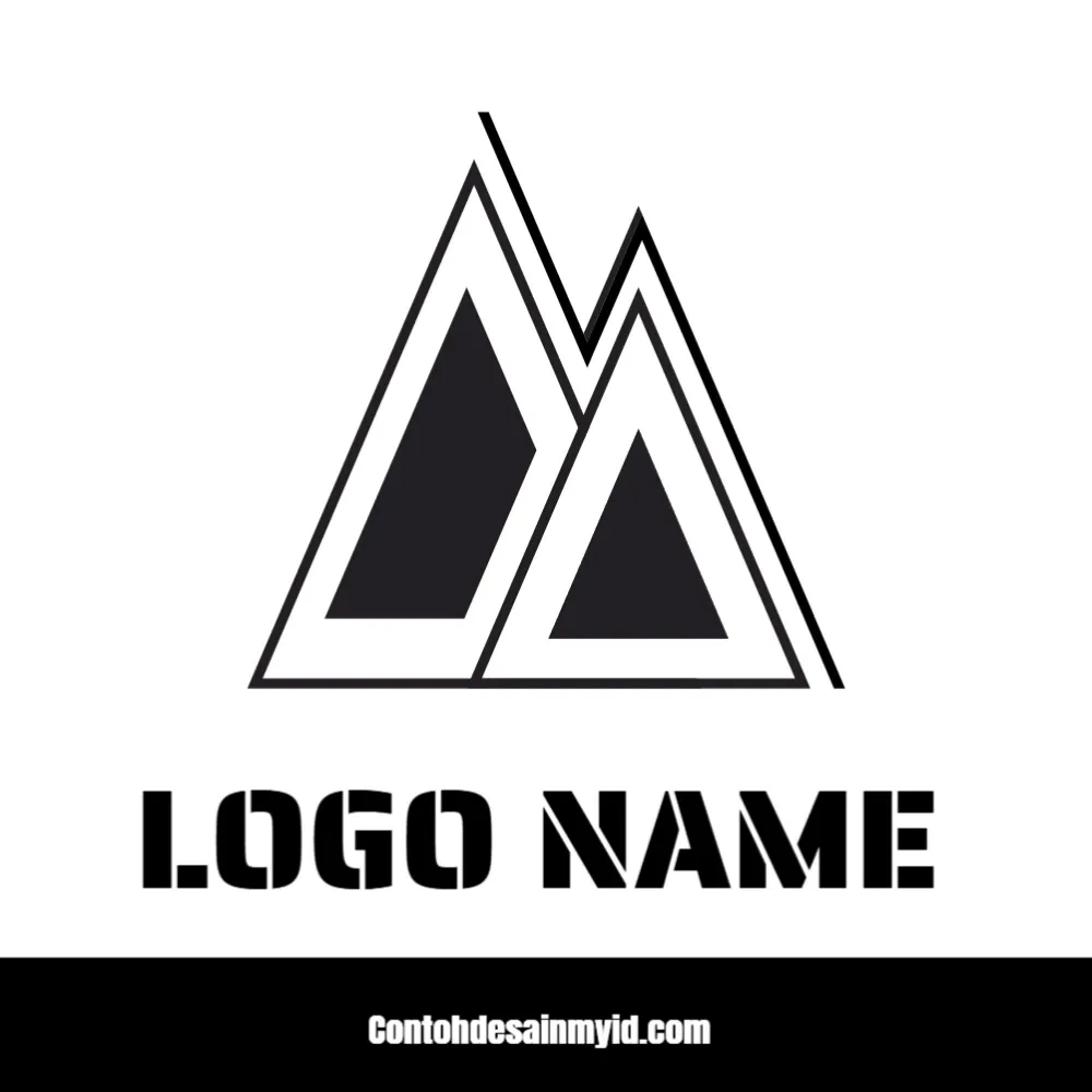 Logo Dua Segitiga Bergaris