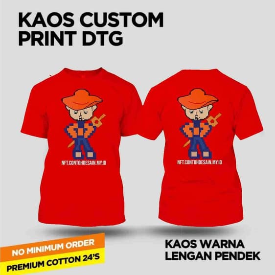 Baju Kaos NFT contohdesainmyid.com Ekonist dengan Topi dan Pedang Pelita 1 baju kaos