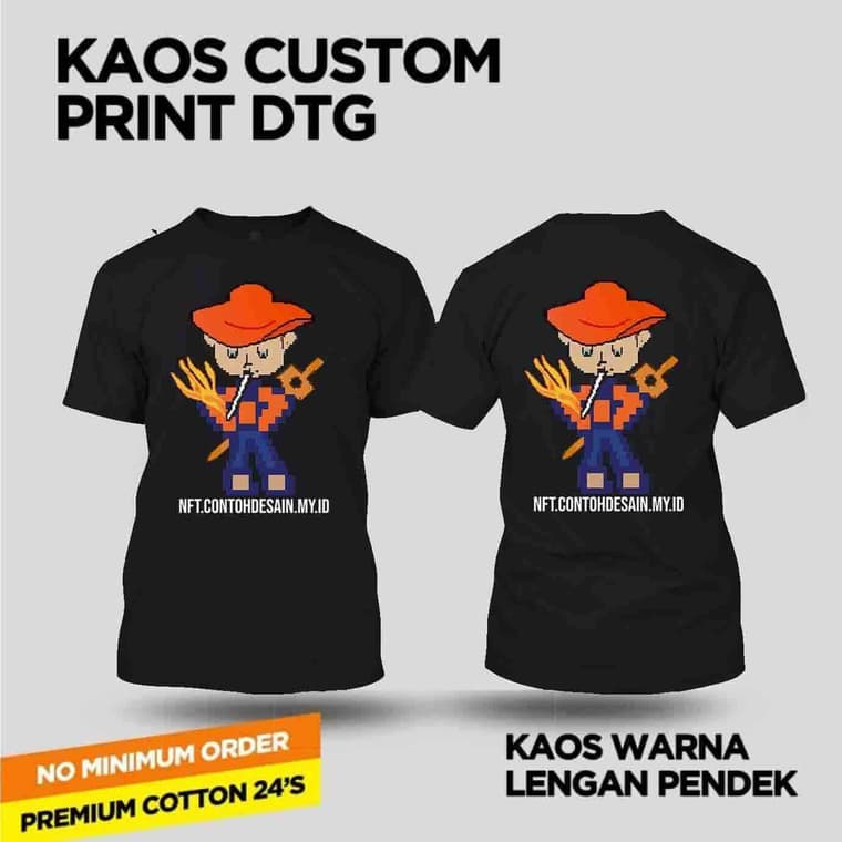 Baju Kaos NFT contohdesainmyid.com Ekonist Smooking dengan Pedang dan Topi Pelita 1 baju kaos