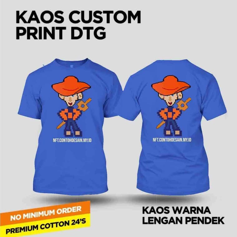 Baju Kaos NFT contohdesainmyid.com Ekanist dengan Topi dan Pedang Pelita 1 baju kaos